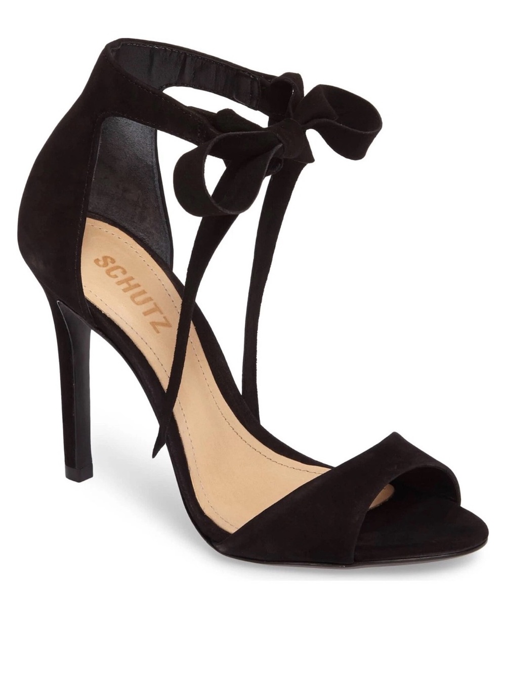 Schutz Rene 8.5 New NIB $180 Black Tie Heels Sandals